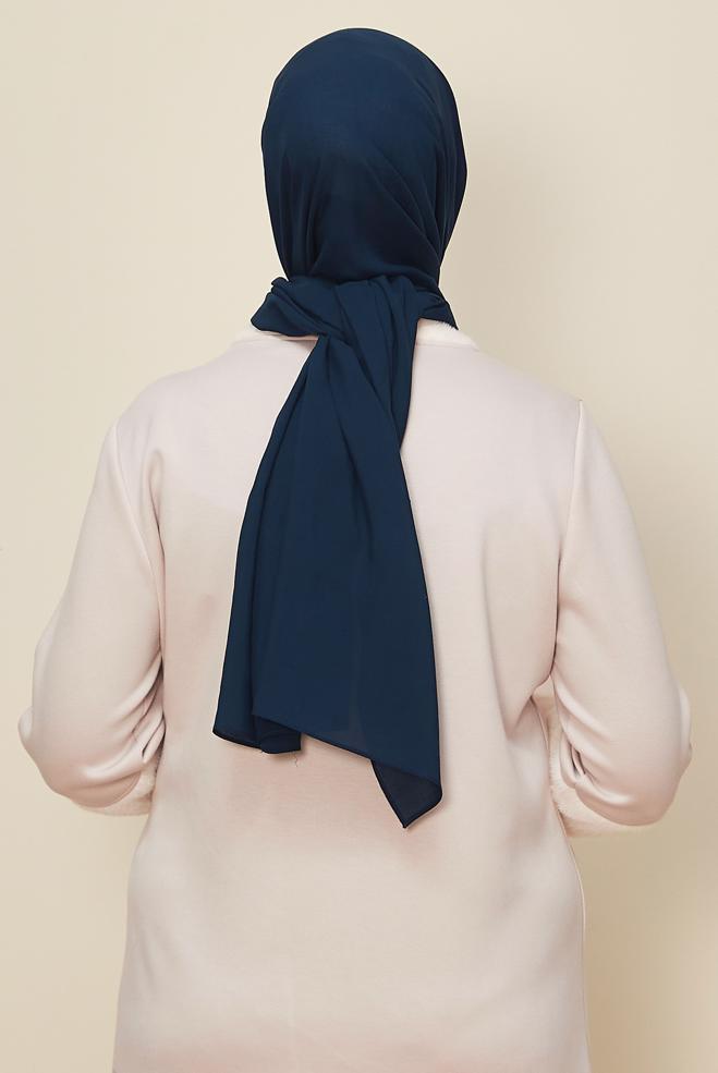 Vêtements hijab BLEU MARINE CHÂLE ORGANIC ALVINA 8615 - ALVİNA