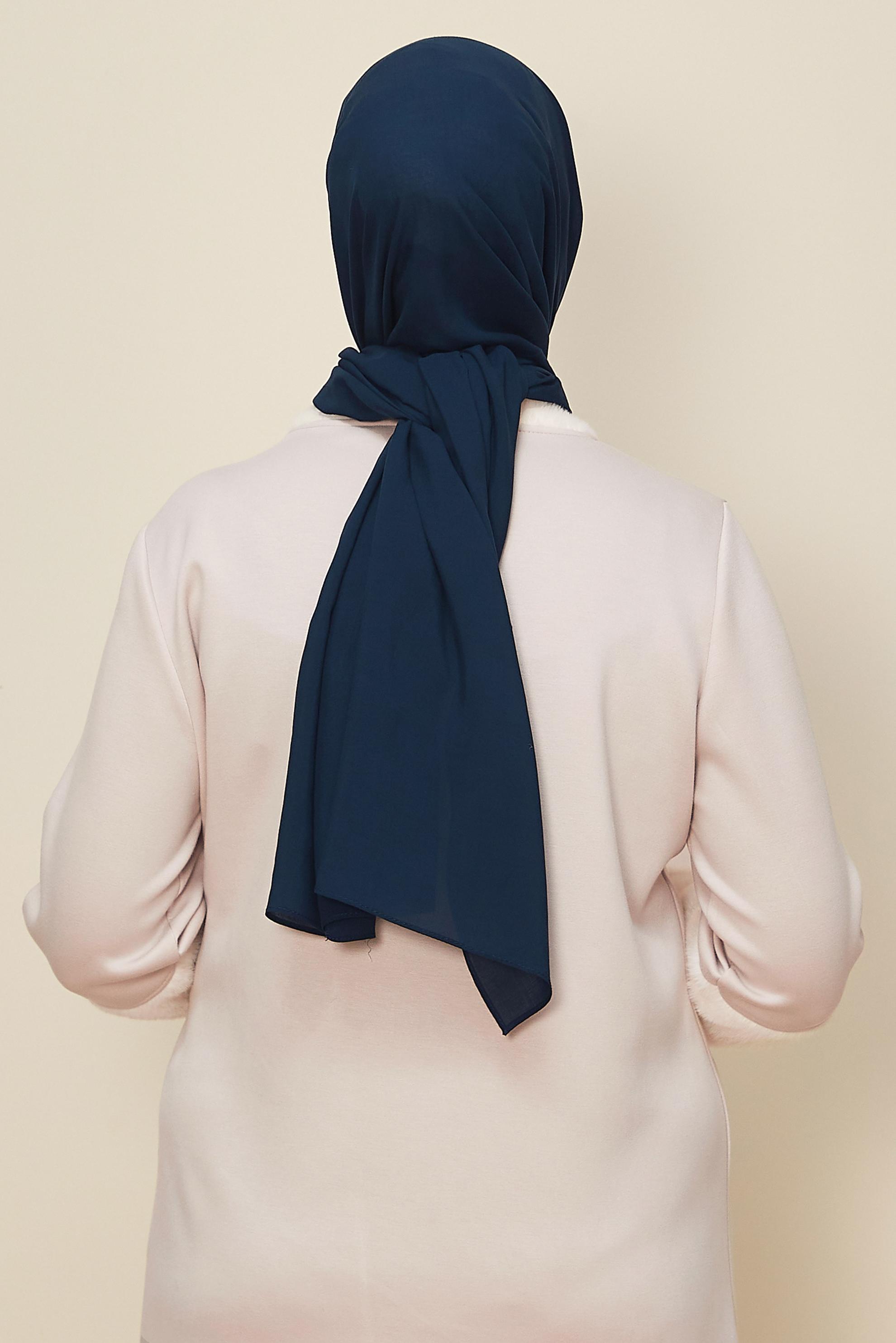 Vêtements hijab BLEU MARINE CHÂLE ORGANIC ALVINA 8615