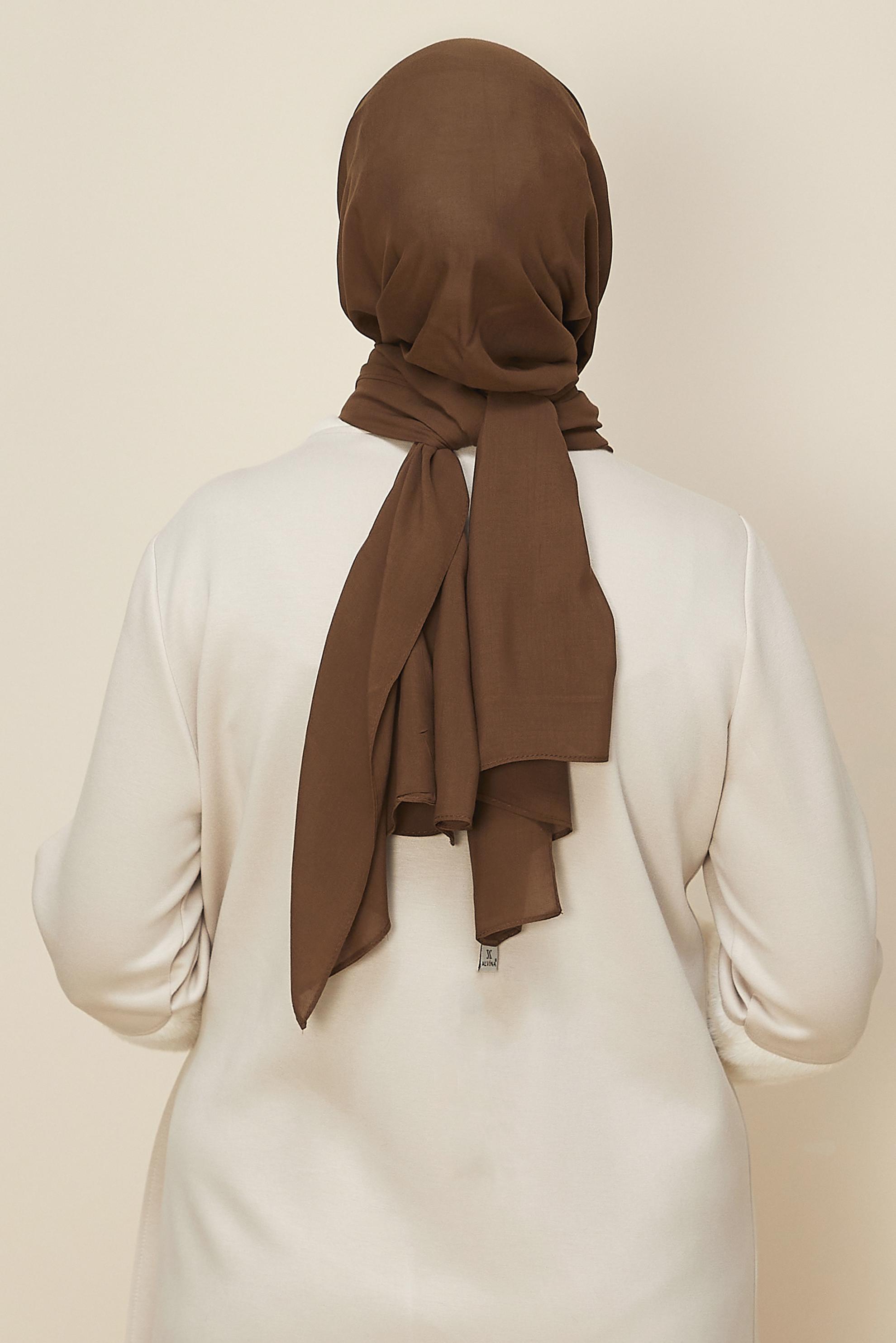 Vêtements hijab BRUN CHÂLE ORGANIC ALVINA 8615