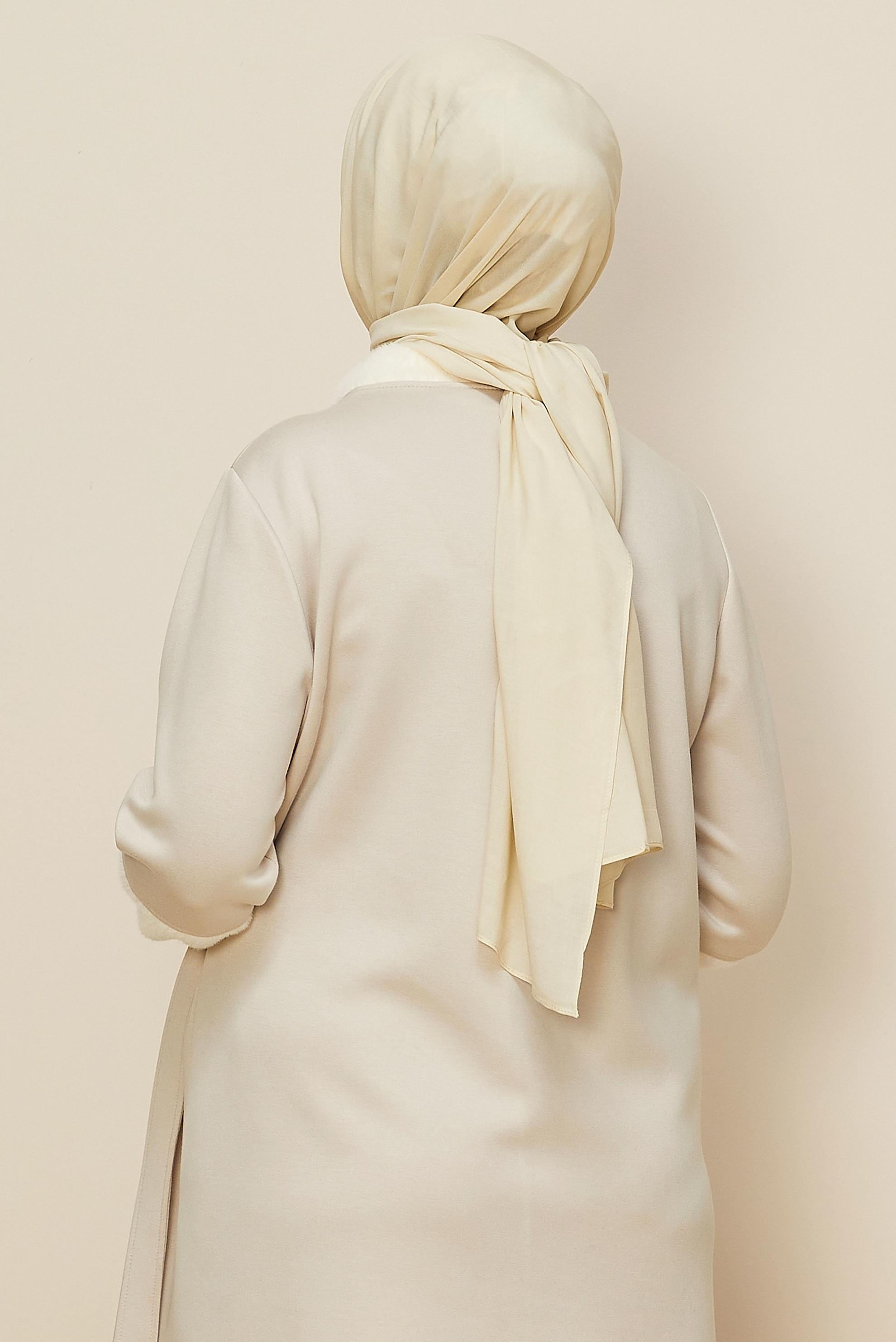 Vêtements hijab BEIGE CHÂLE ORGANIC ALVINA 8615