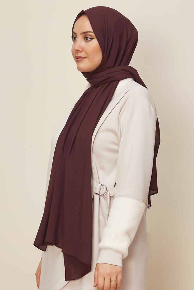 Vêtements hijab ROUGE BORDEAUX CHÂLE ORGANIC ALVINA 8615 - ALVİNA