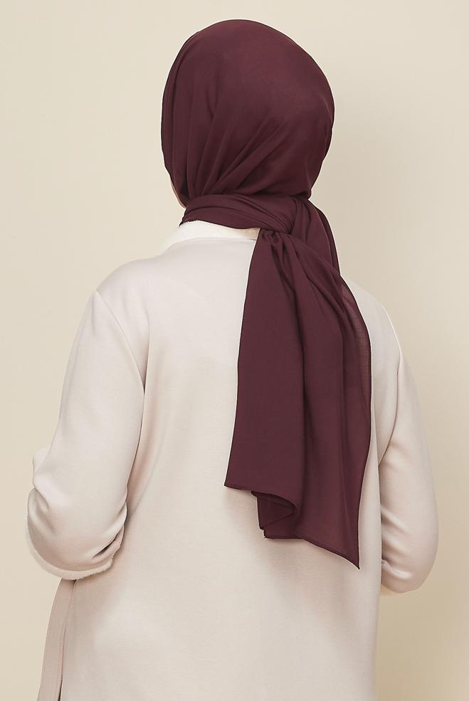Vêtements hijab ROUGE BORDEAUX CHÂLE ORGANIC ALVINA 8615 - ALVİNA