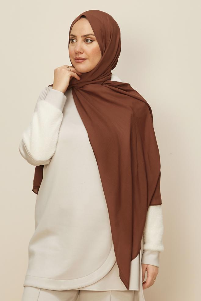 Vêtements hijab BRUN CHÂLE ORGANIC ALVINA 8615 - ALVİNA