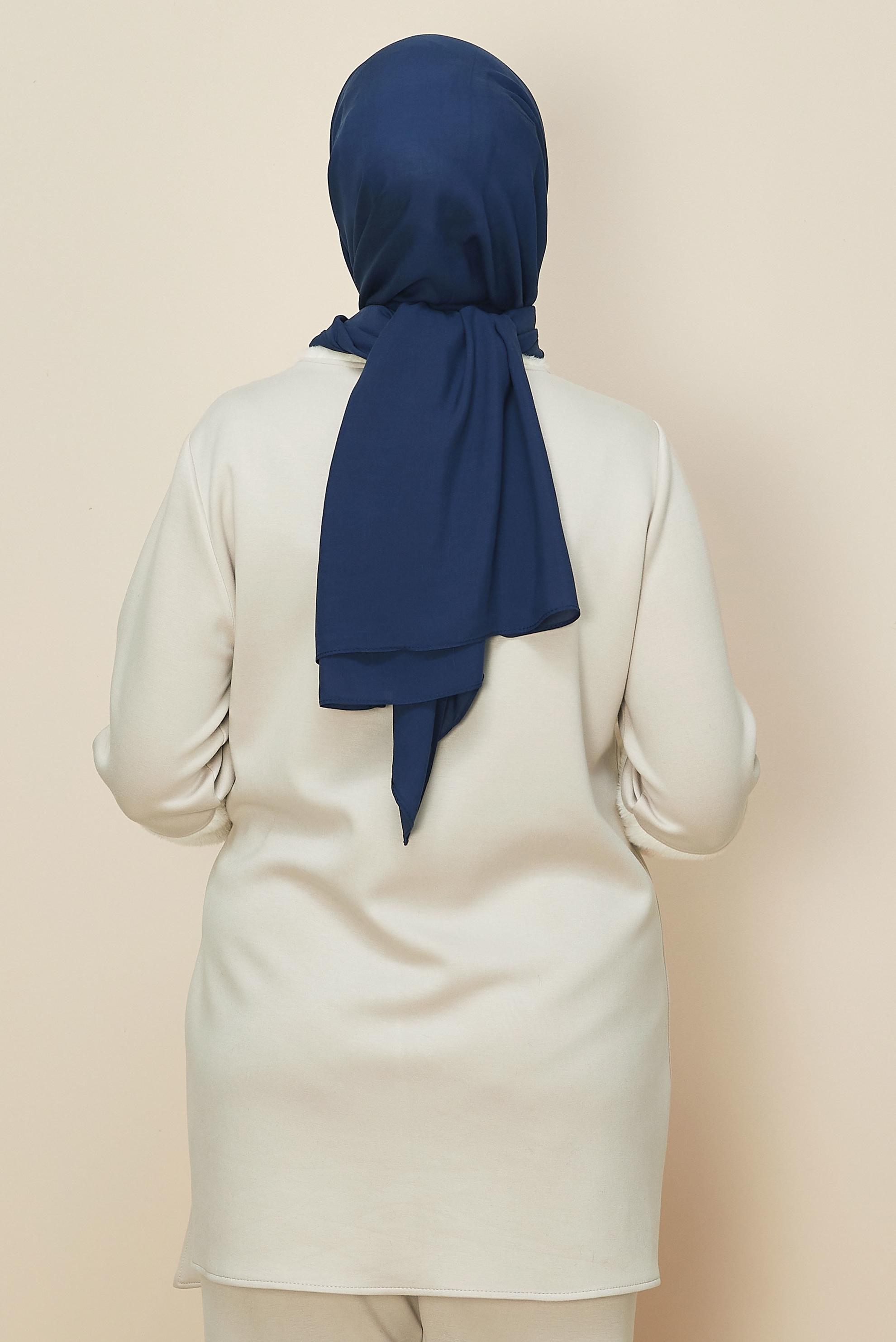 Hijab clothing NAVY BLUE 8615 ALVİNA ORGANİK VİSKON ŞAL(NRL)