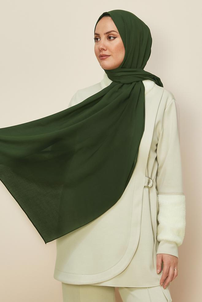 Vêtements hijab VERT CHÂLE ORGANIC ALVINA 8615 - ALVİNA