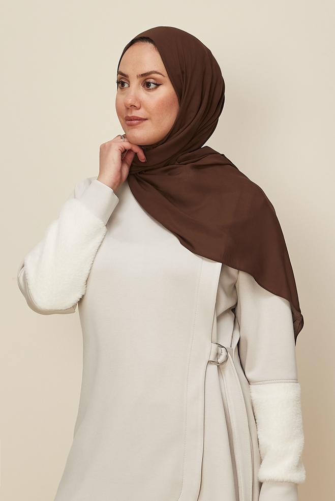 Hijab clothing BROWN 8615 ALVİNA ORGANİK VİSKON ŞAL(NRL) - ALVİNA