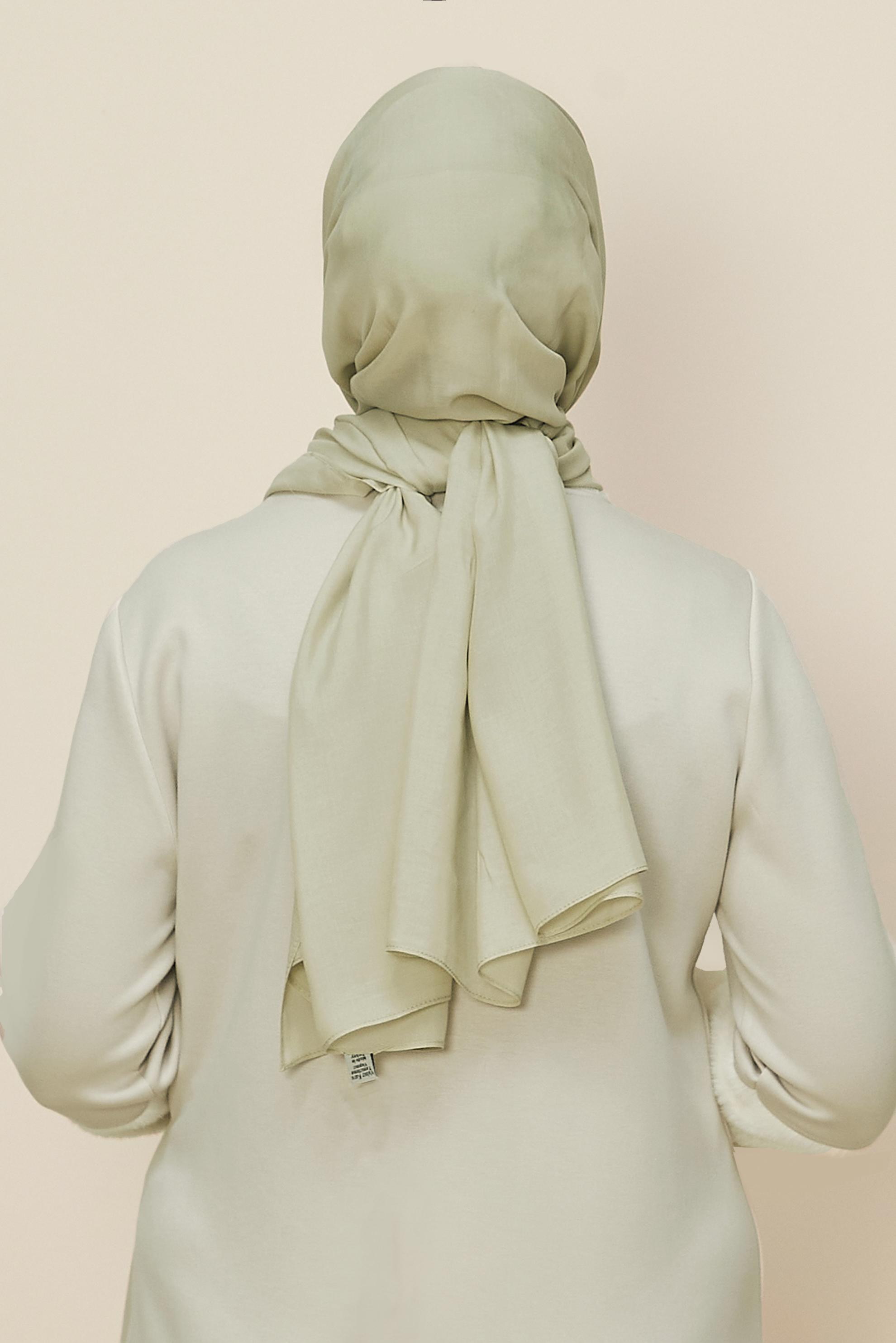 Vêtements hijab VERT CHÂLE ORGANIC ALVINA 8615
