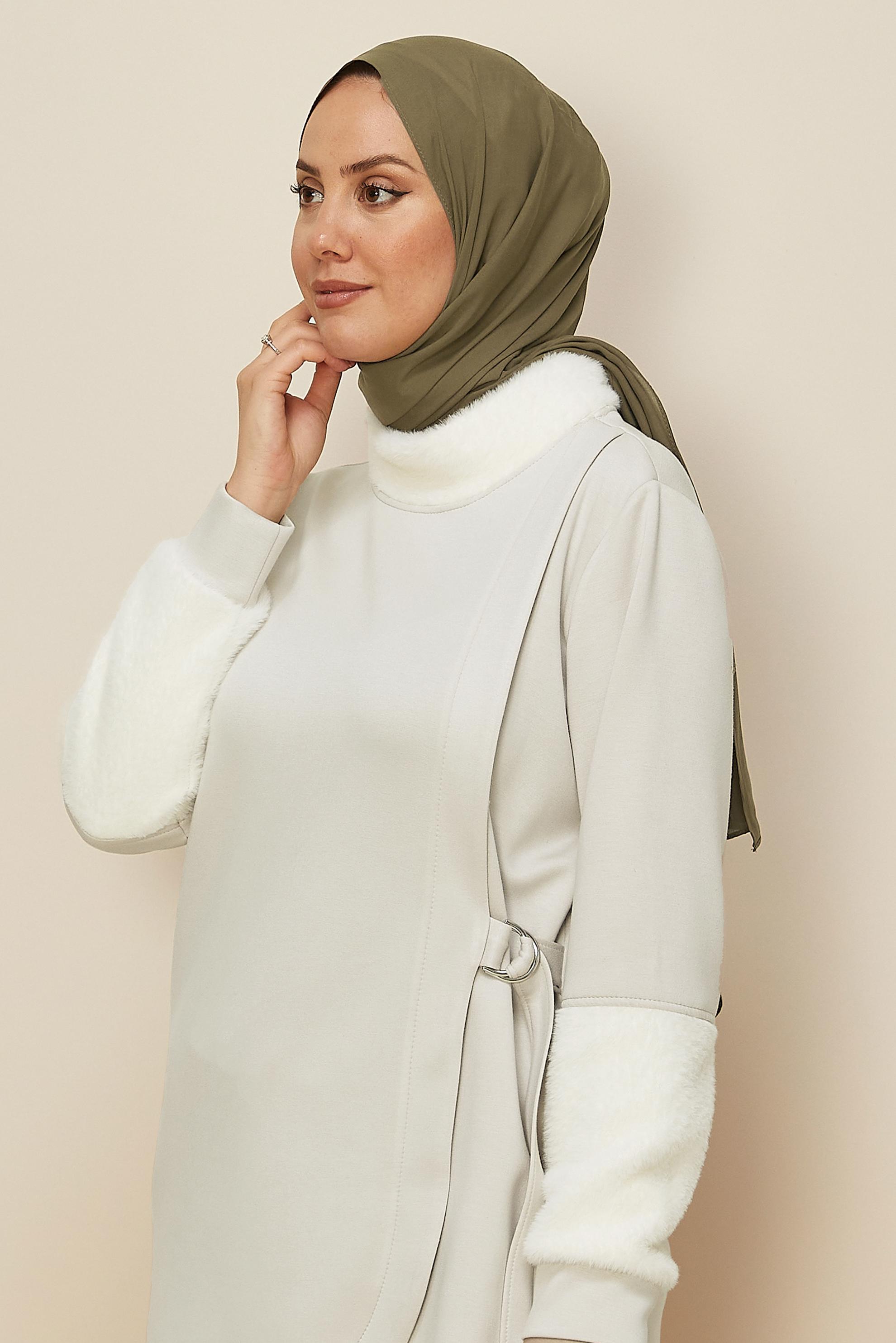 Vêtements hijab VERT CHÂLE ORGANIC ALVINA 8615