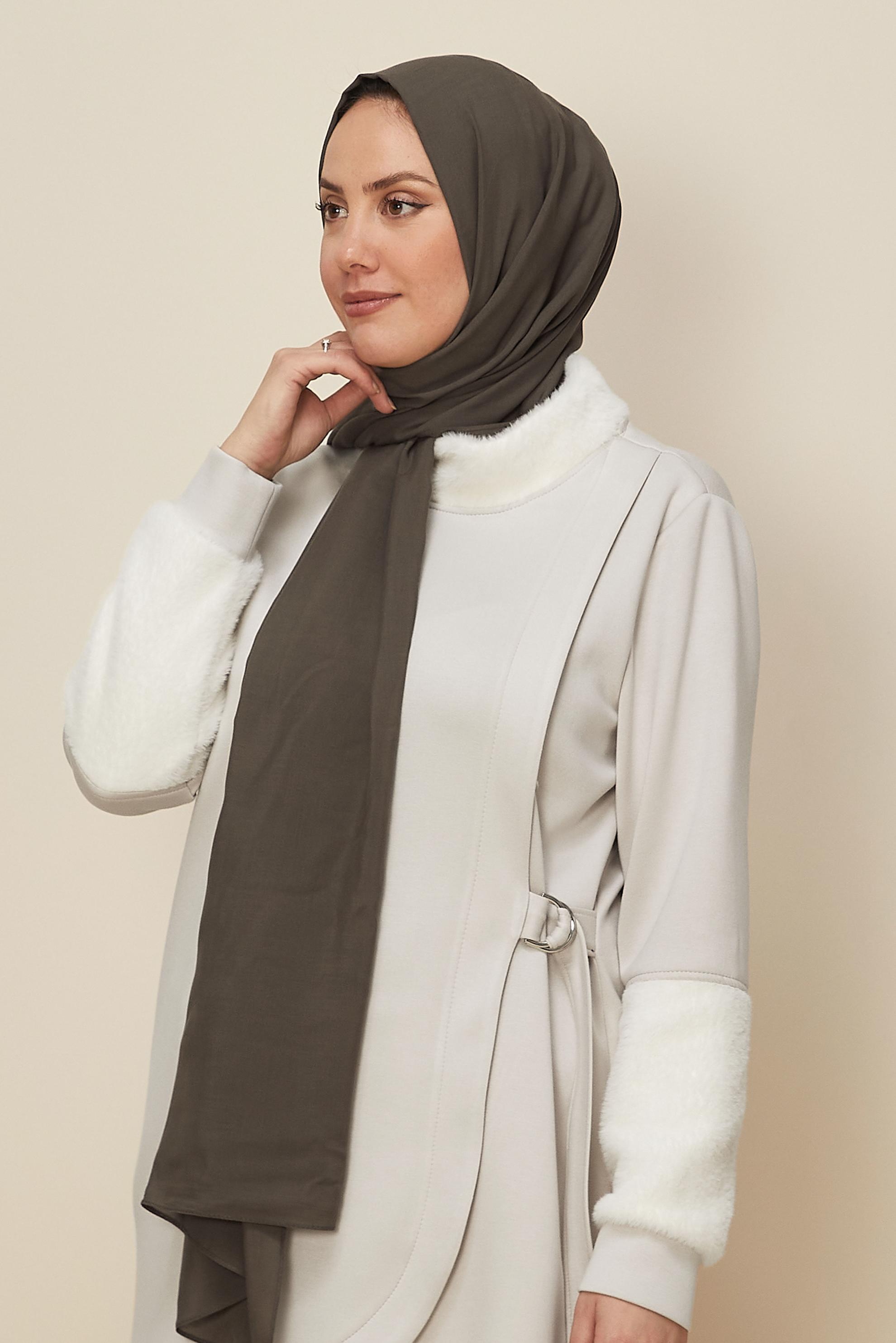 Hijab clothing KHAKI 8615 ALVİNA ORGANİK VİSKON ŞAL(NRL)