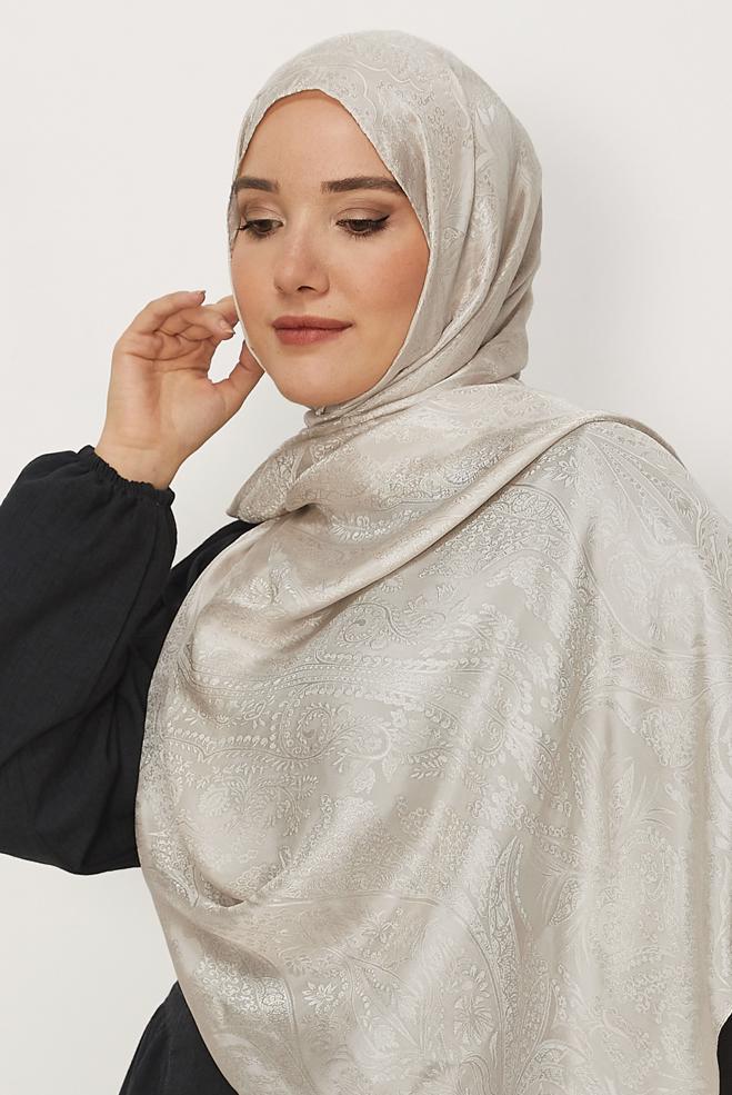 Vêtements hijab BEIGE CHÂLE SOYEUX ALVINA 8624 - ALVİNA