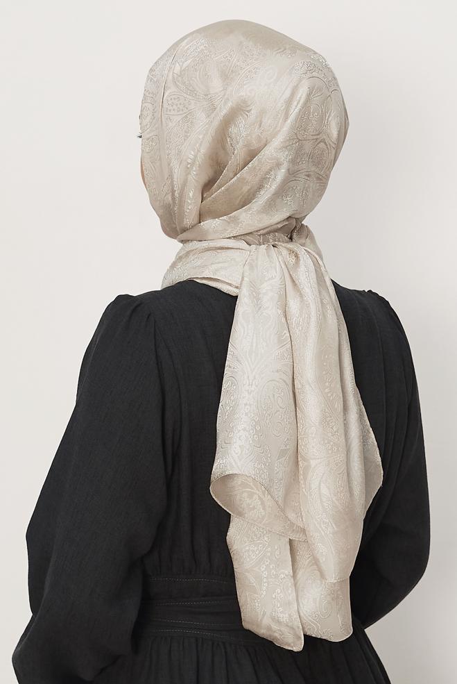 Vêtements hijab BEIGE CHÂLE SOYEUX ALVINA 8624 - ALVİNA