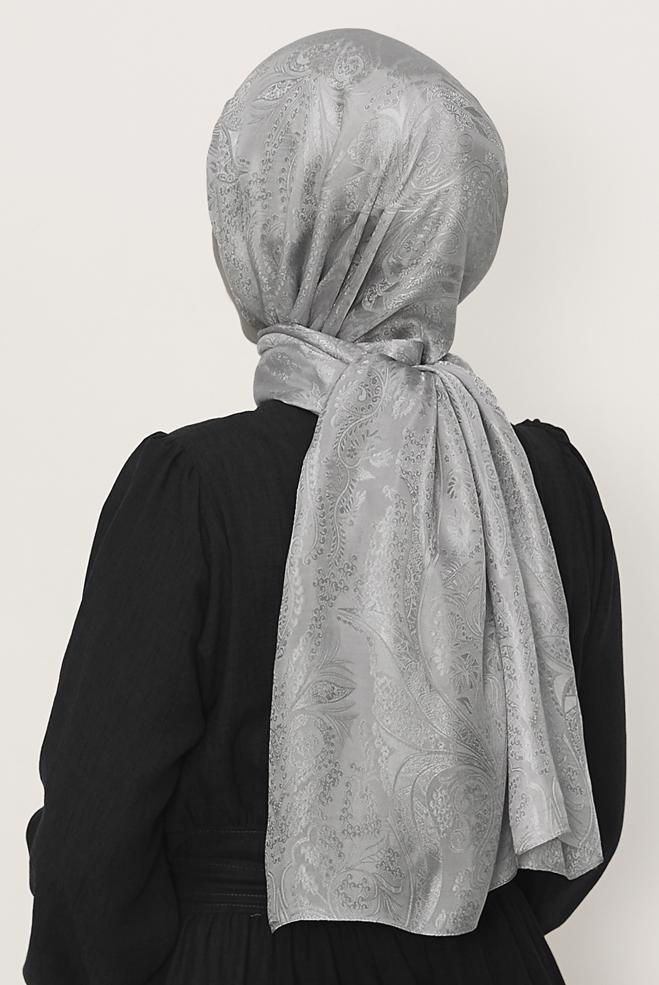 Vêtements hijab ARGENT CHÂLE SOYEUX ALVINA 8624 - ALVİNA