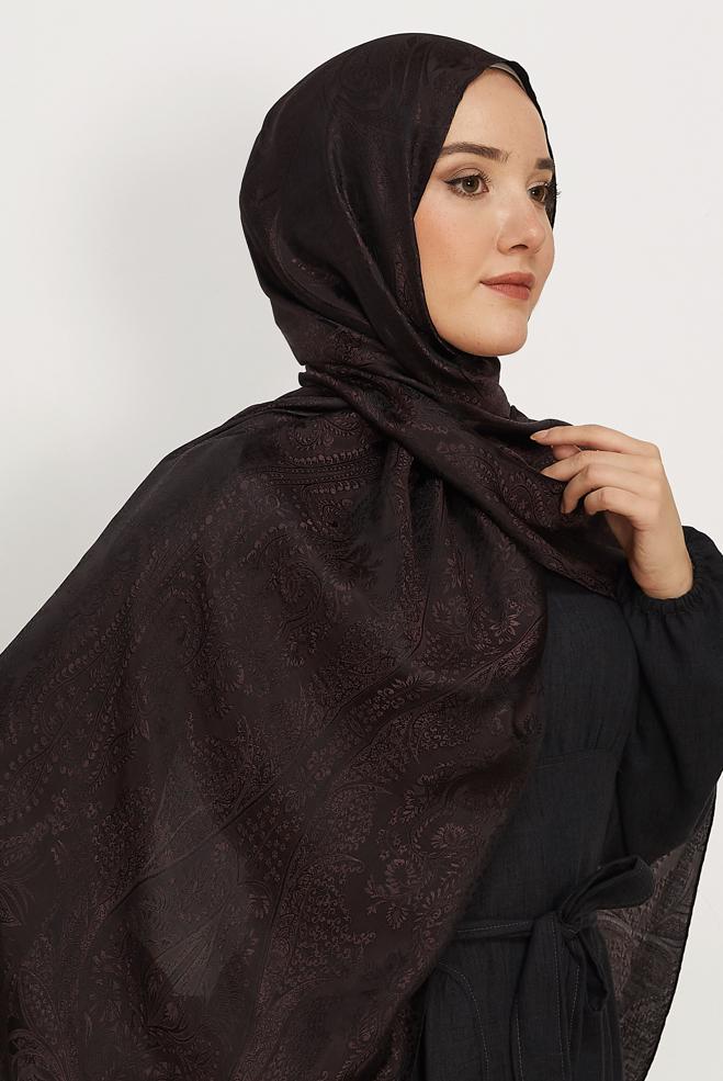 Vêtements hijab BRUN CHÂLE SOYEUX ALVINA 8624 - ALVİNA