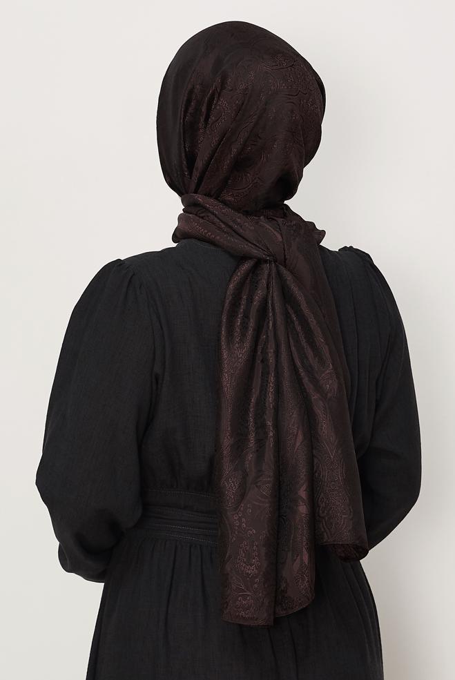 Vêtements hijab BRUN CHÂLE SOYEUX ALVINA 8624 - ALVİNA