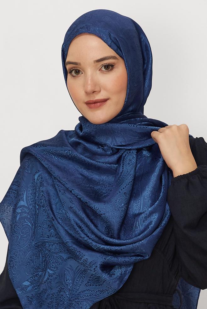 Vêtements hijab BLEU MARINE CHÂLE SOYEUX ALVINA 8624 - ALVİNA
