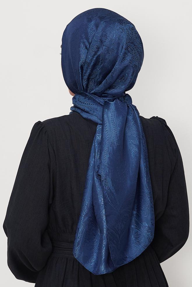 Vêtements hijab BLEU MARINE CHÂLE SOYEUX ALVINA 8624 - ALVİNA