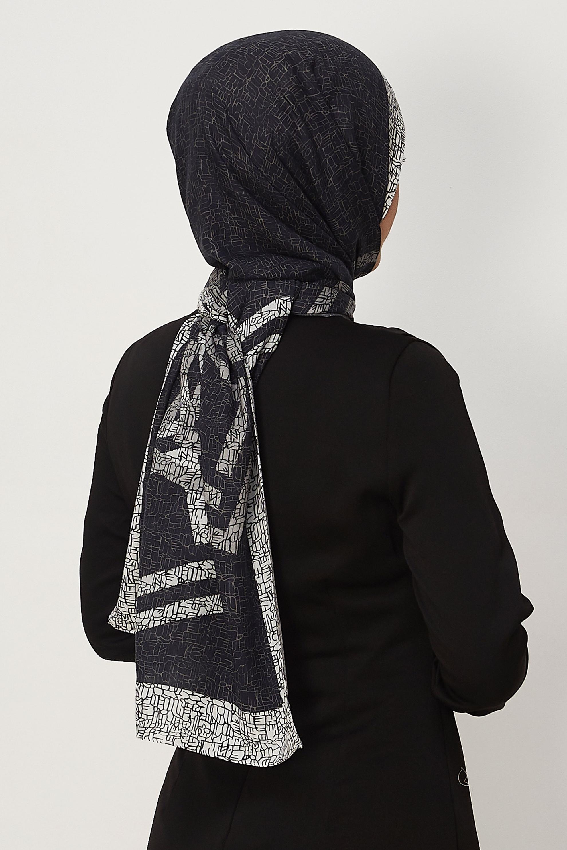 Vêtements hijab NOIR CHÂLE ALVINA EN VISCOSE À MOTIFS 8628