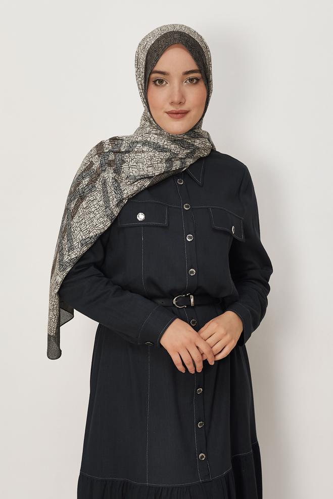 Vêtements hijab VISON CHÂLE ALVINA EN VISCOSE À MOTIFS 8628 - ALVİNA
