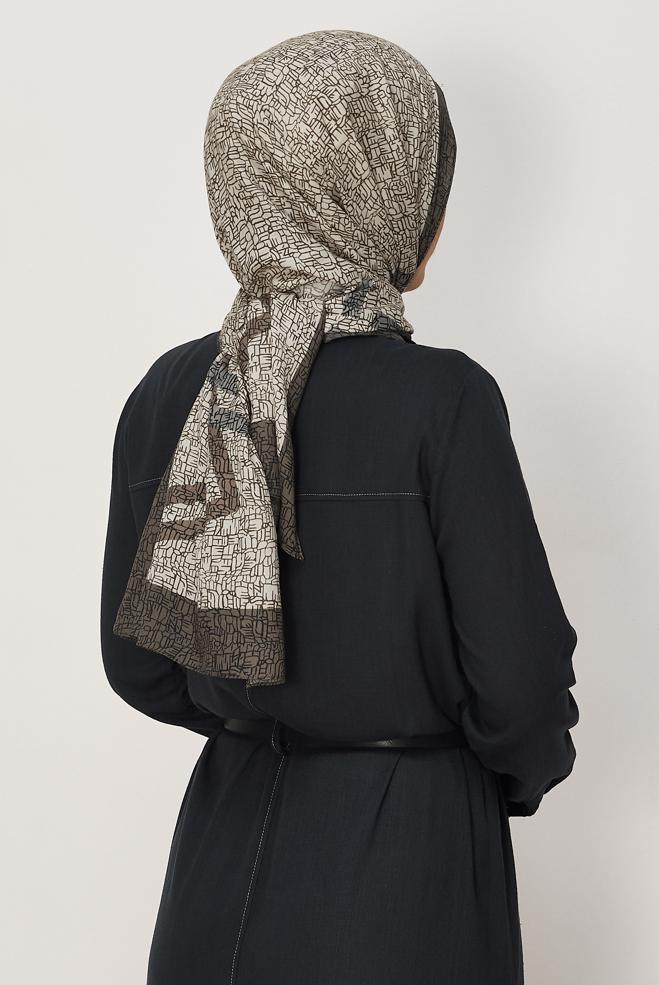 Vêtements hijab VISON CHÂLE ALVINA EN VISCOSE À MOTIFS 8628 - ALVİNA