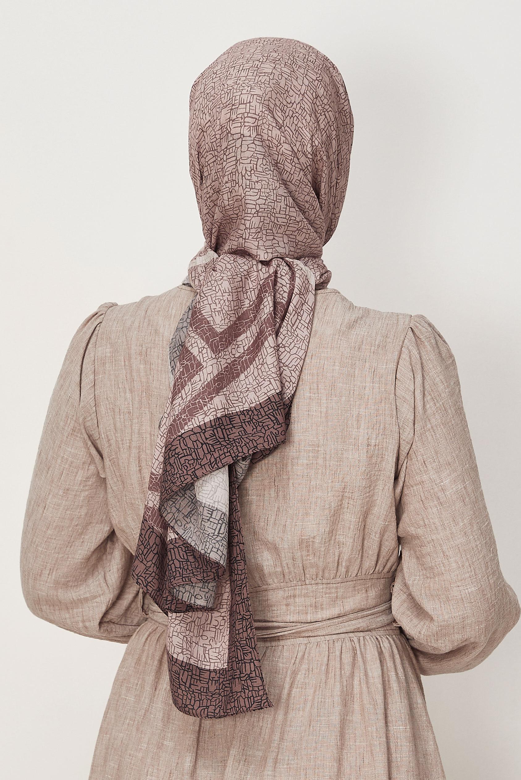 Vêtements hijab ROSE CHÂLE ALVINA EN VISCOSE À MOTIFS 8628