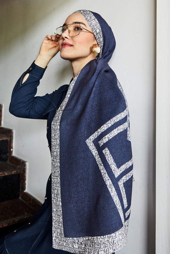 Hijab clothing BEIGE 8628 ALVİNA FLOR VİSKON ŞAL(AKL) - ALVİNA
