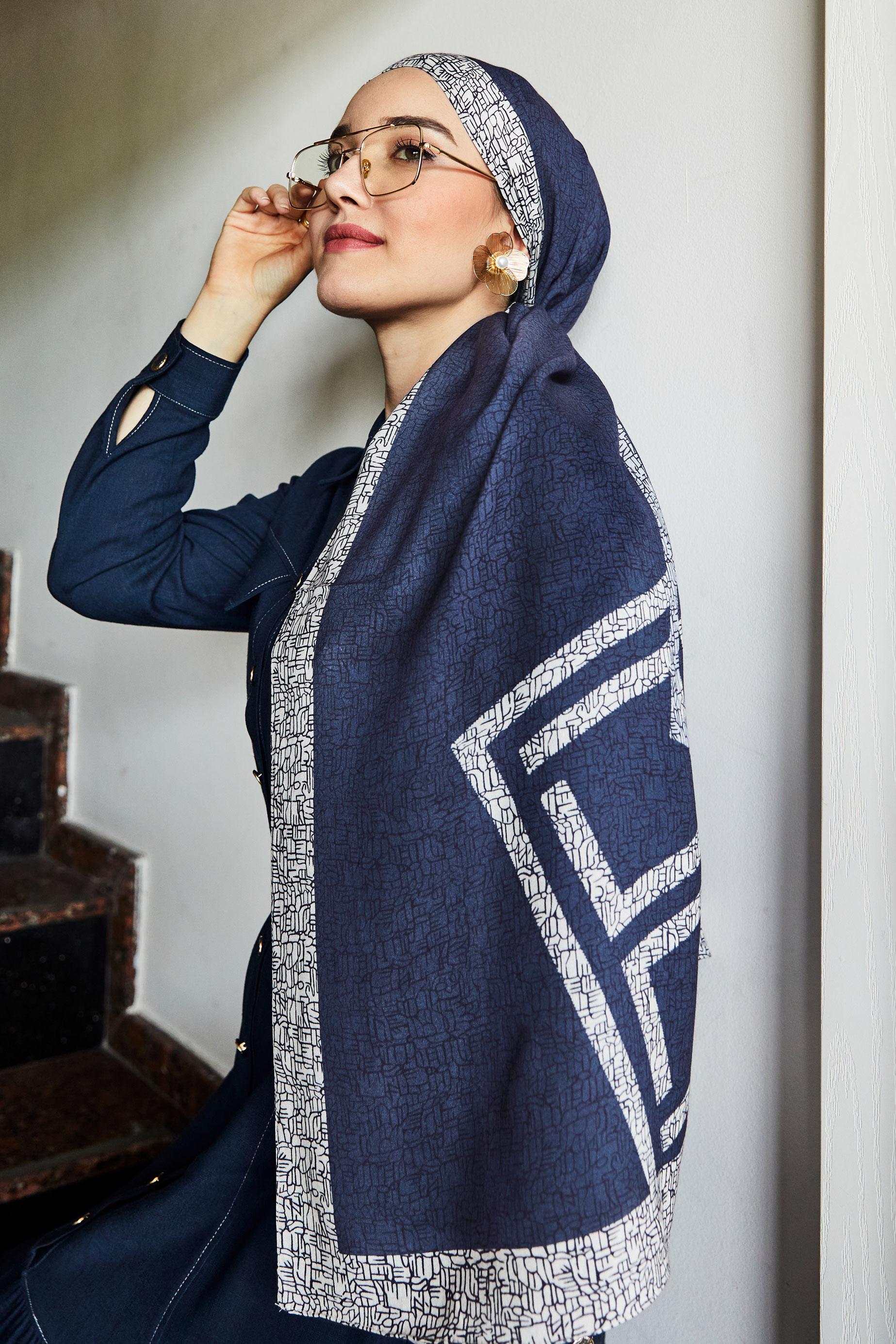 Hijab clothing BEIGE ALVINA PATTERNED VISCOSE SHAWL 8628