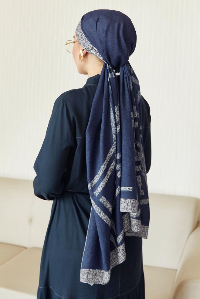 Hijab clothing BEIGE 8628 ALVİNA FLOR VİSKON ŞAL(AKL) - ALVİNA