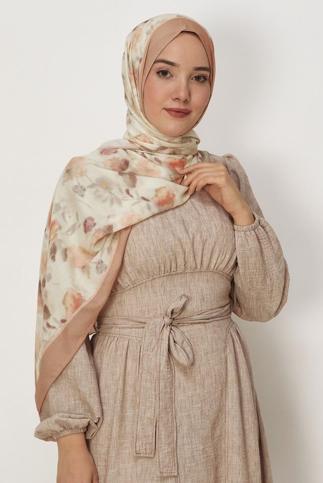 Hijab clothing POWDER ALVINA PATTERNED VISCOSE SHAWL 8629 - ALVİNA