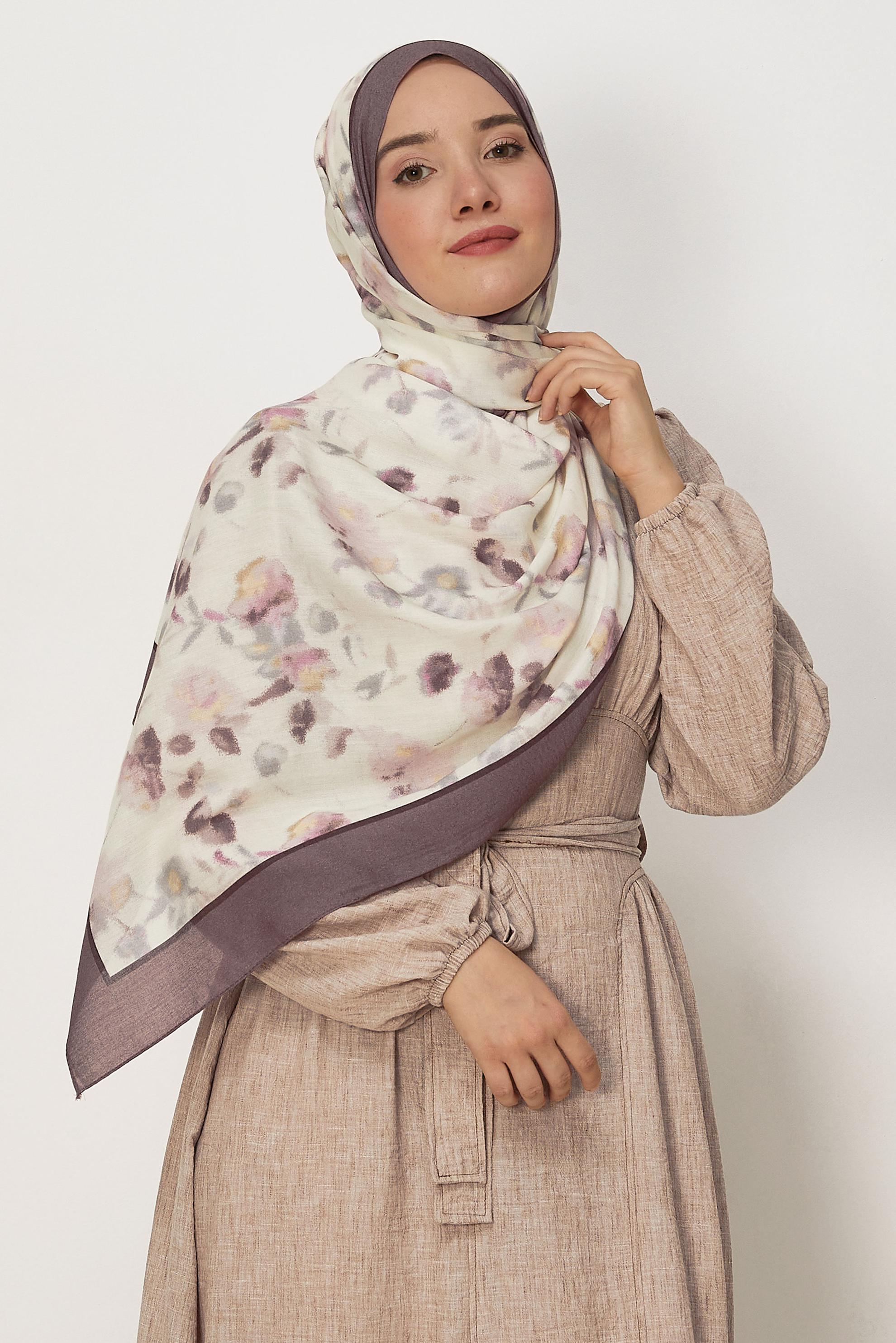 Hijab clothing PINK ALVINA PATTERNED VISCOSE SHAWL 8629