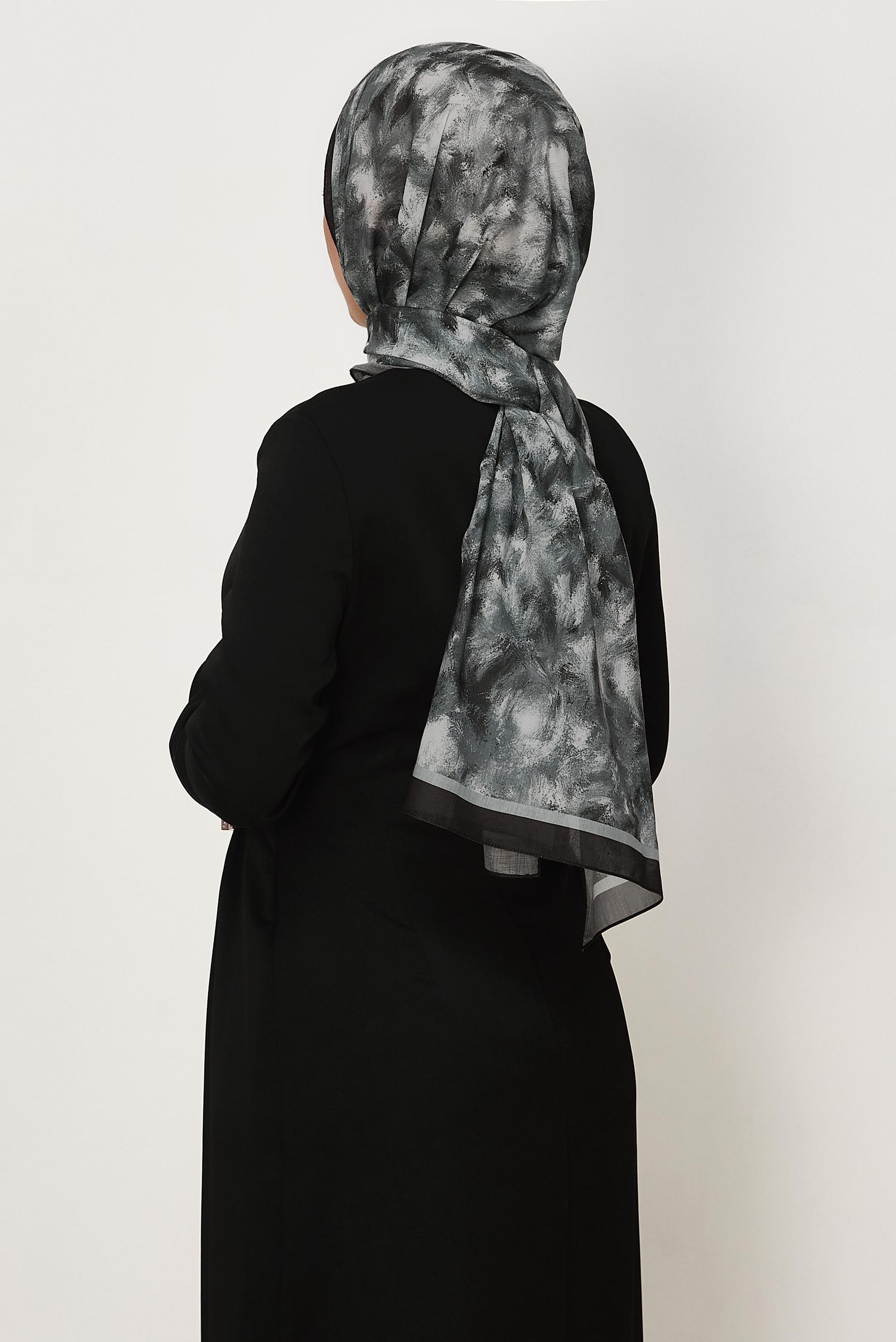 Tesettür giyim SİYAH ALVİNA NATUREL ŞAL 8637