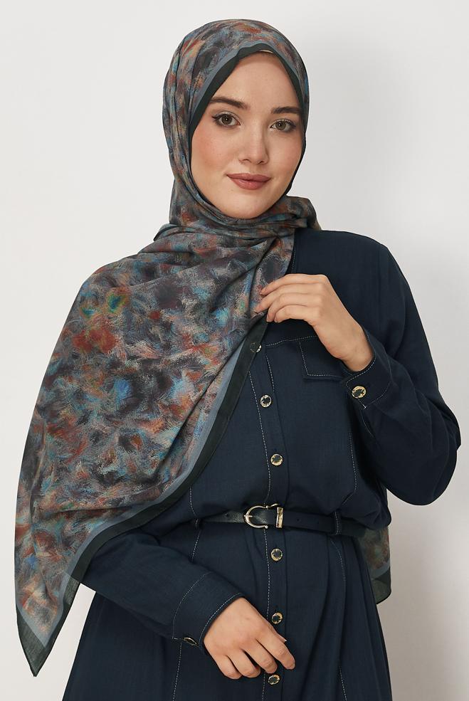 Tesettür giyim GRİ ALVİNA NATUREL ŞAL 8637 - ALVİNA
