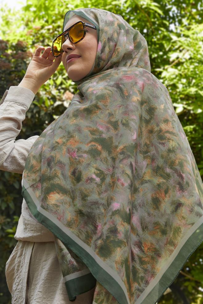 Hijab clothing KHAKI 8637 ALVİNA NATUREL ŞAL(PRM) - ALVİNA