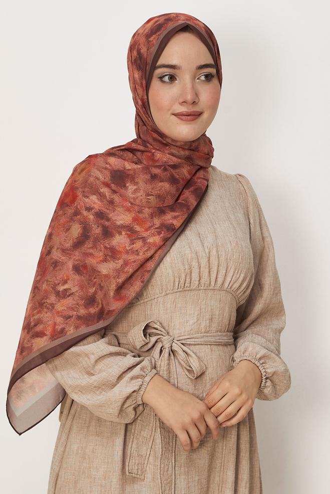 Vêtements hijab BRUN CHÂLE NATUREL ALVINA 8637 - ALVİNA