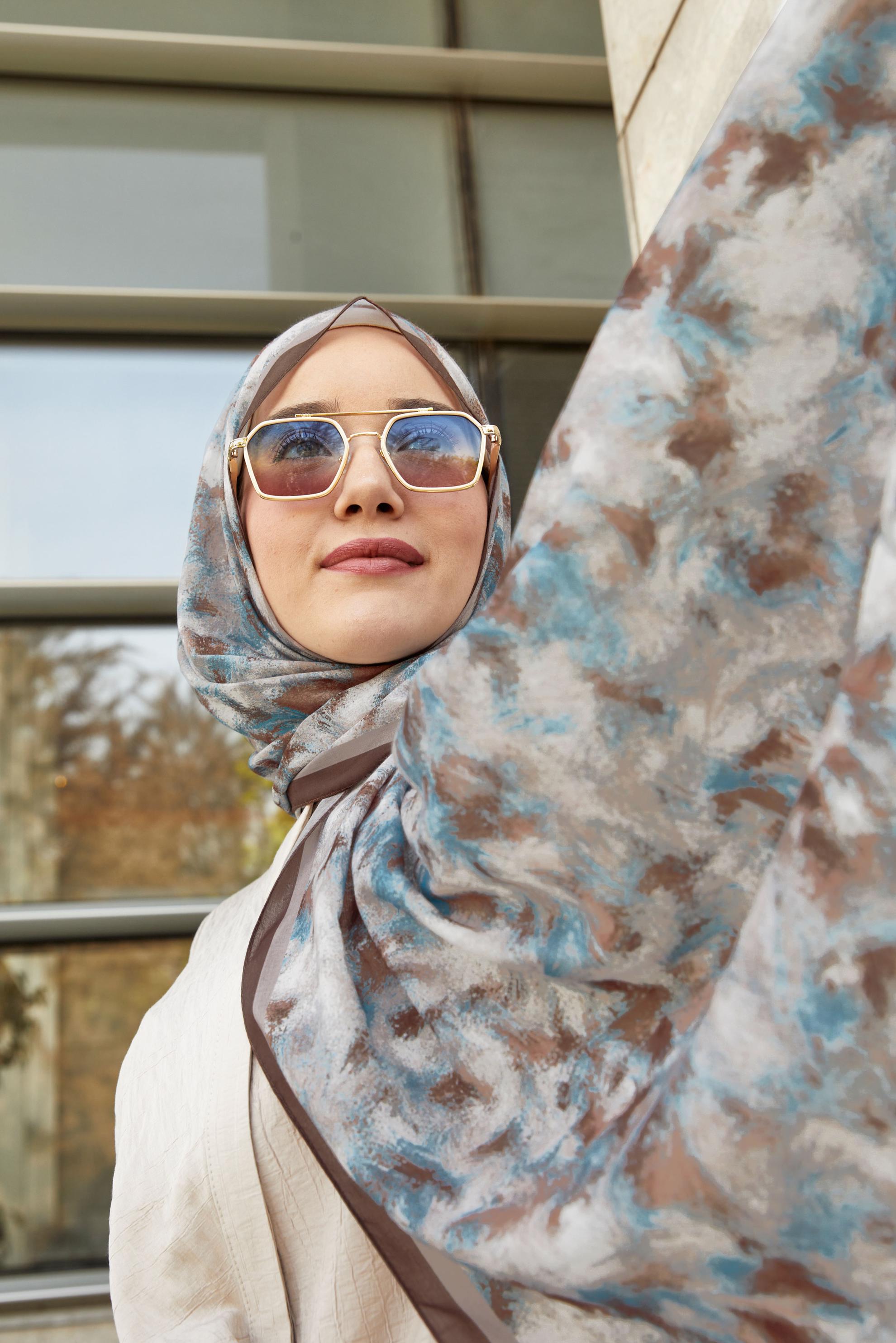 Hijab clothing BROWN ALVINA NATURAL SHAWL 8637