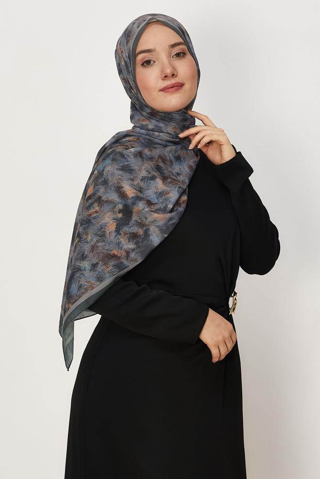 Tesettür giyim GRİ ALVİNA NATUREL ŞAL 8637 - ALVİNA