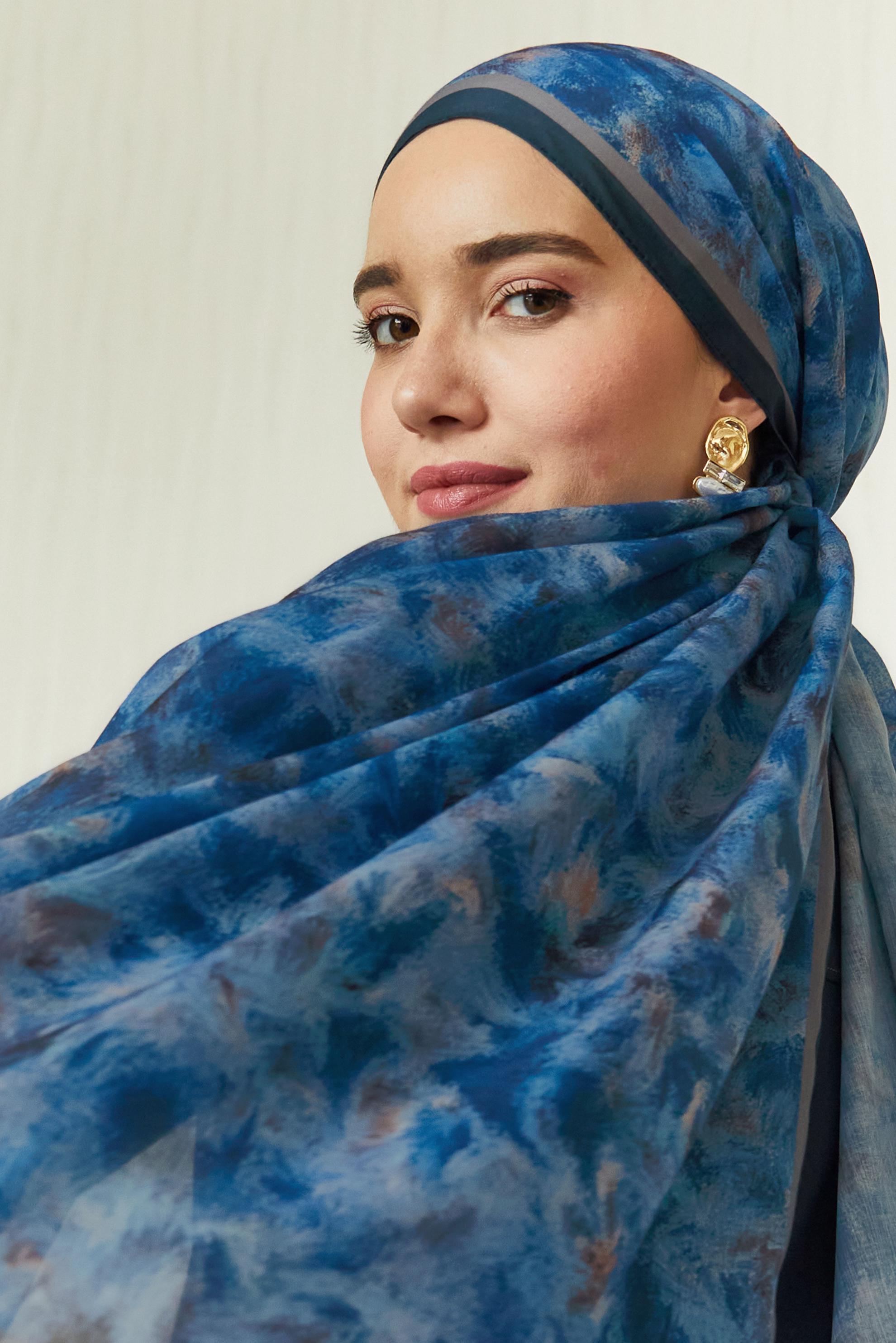 Hijab clothing NAVY BLUE ALVINA NATURAL SHAWL 8637