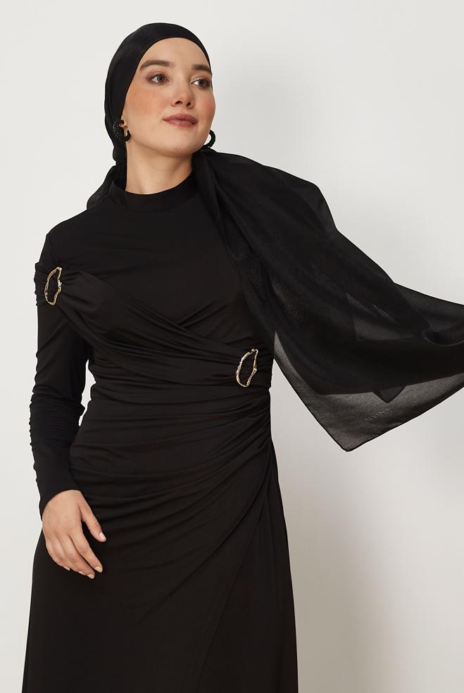 Vêtements hijab NOIR CHÂLE ALVINA AMBRE 8644 - ALVİNA