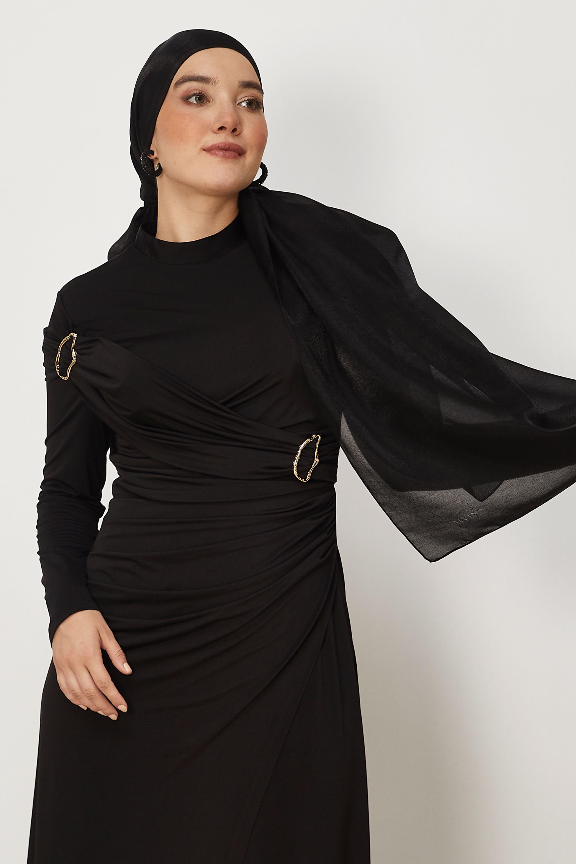 Vêtements hijab NOIR CHÂLE ALVINA AMBRE 8644
