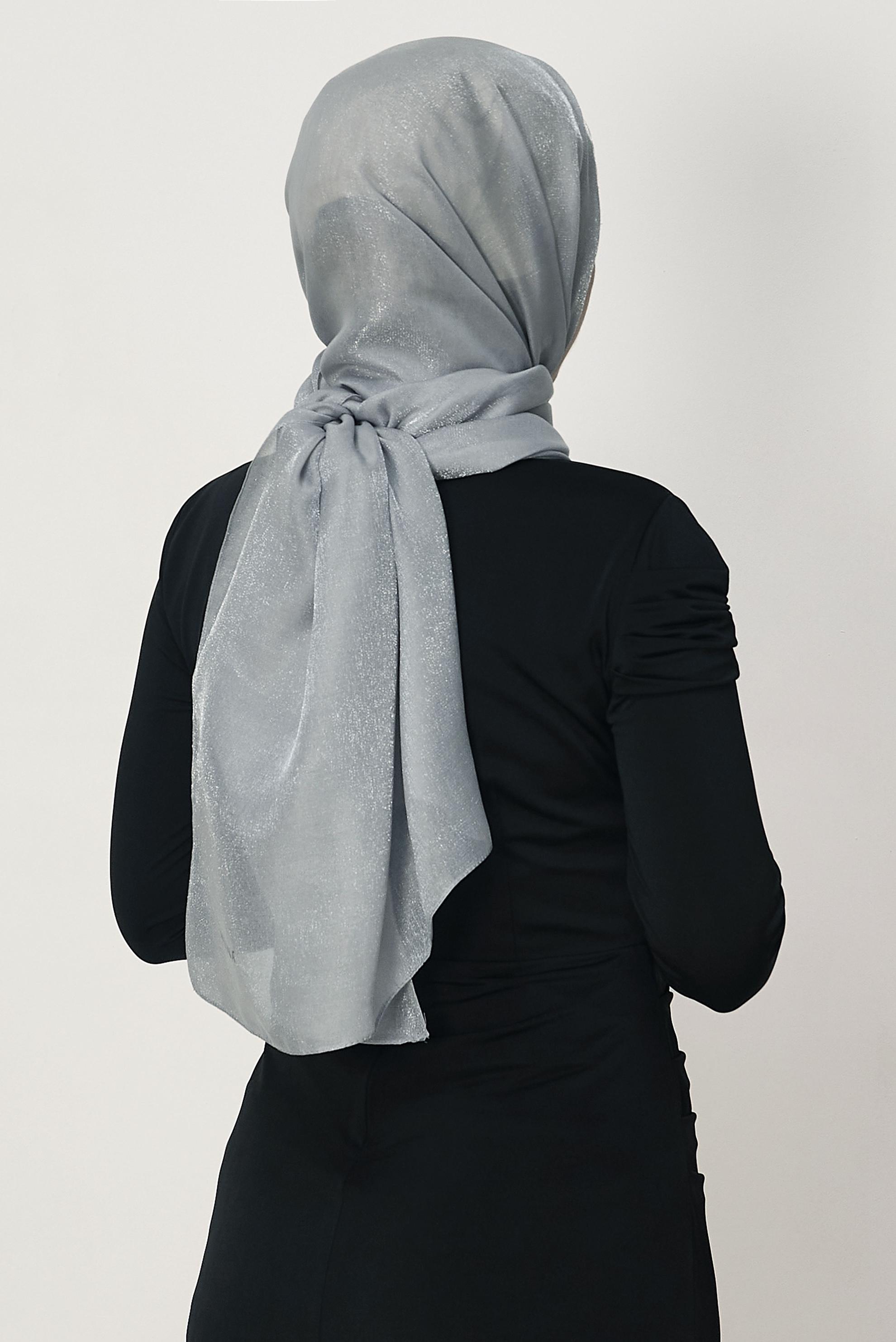 Vêtements hijab ARGENT CHÂLE ALVINA AMBRE 8644