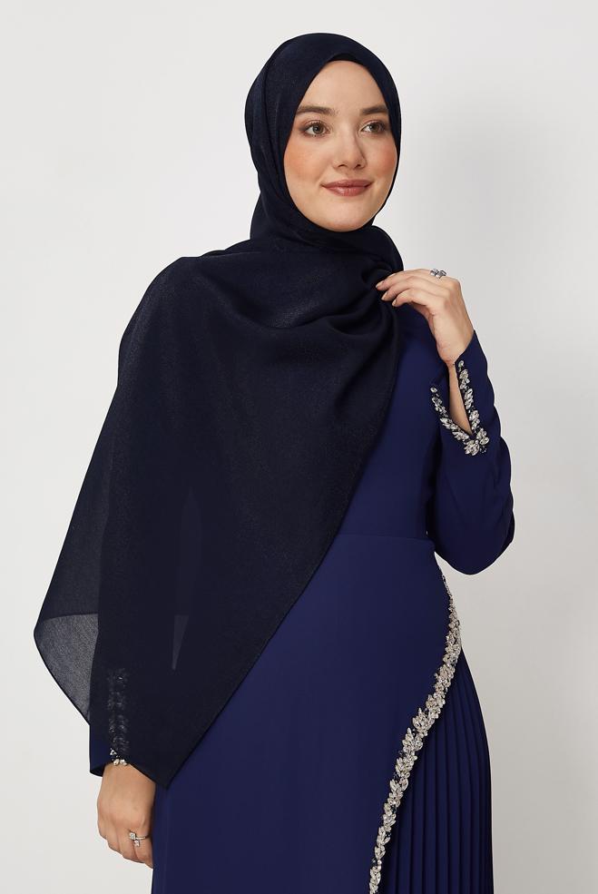 Vêtements hijab BLEU MARINE CHÂLE ALVINA AMBRE 8644 - ALVİNA