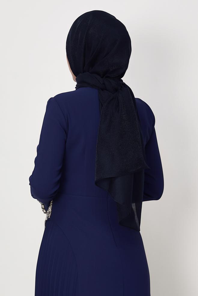 Vêtements hijab BLEU MARINE CHÂLE ALVINA AMBRE 8644 - ALVİNA