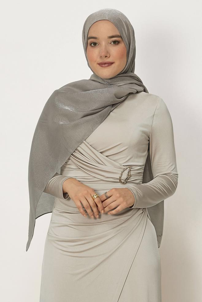 Vêtements hijab BEIGE CHÂLE ALVINA AMBRE 8644 - ALVİNA