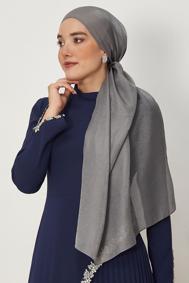 Vêtements hijab GRIS CHÂLE ALVINA AMBRE 8644 - ALVİNA