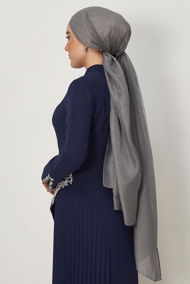 Vêtements hijab GRIS CHÂLE ALVINA AMBRE 8644 - ALVİNA
