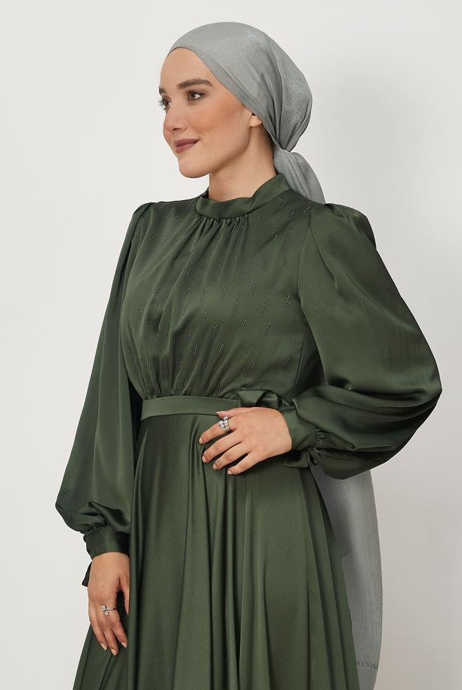 Vêtements hijab ARGENT CHÂLE ALVINA AMBRE 8644 - ALVİNA