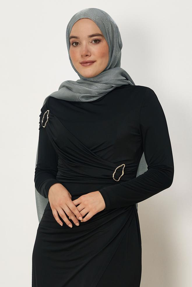 Vêtements hijab BLEU CHÂLE ALVINA AMBRE 8644 - ALVİNA