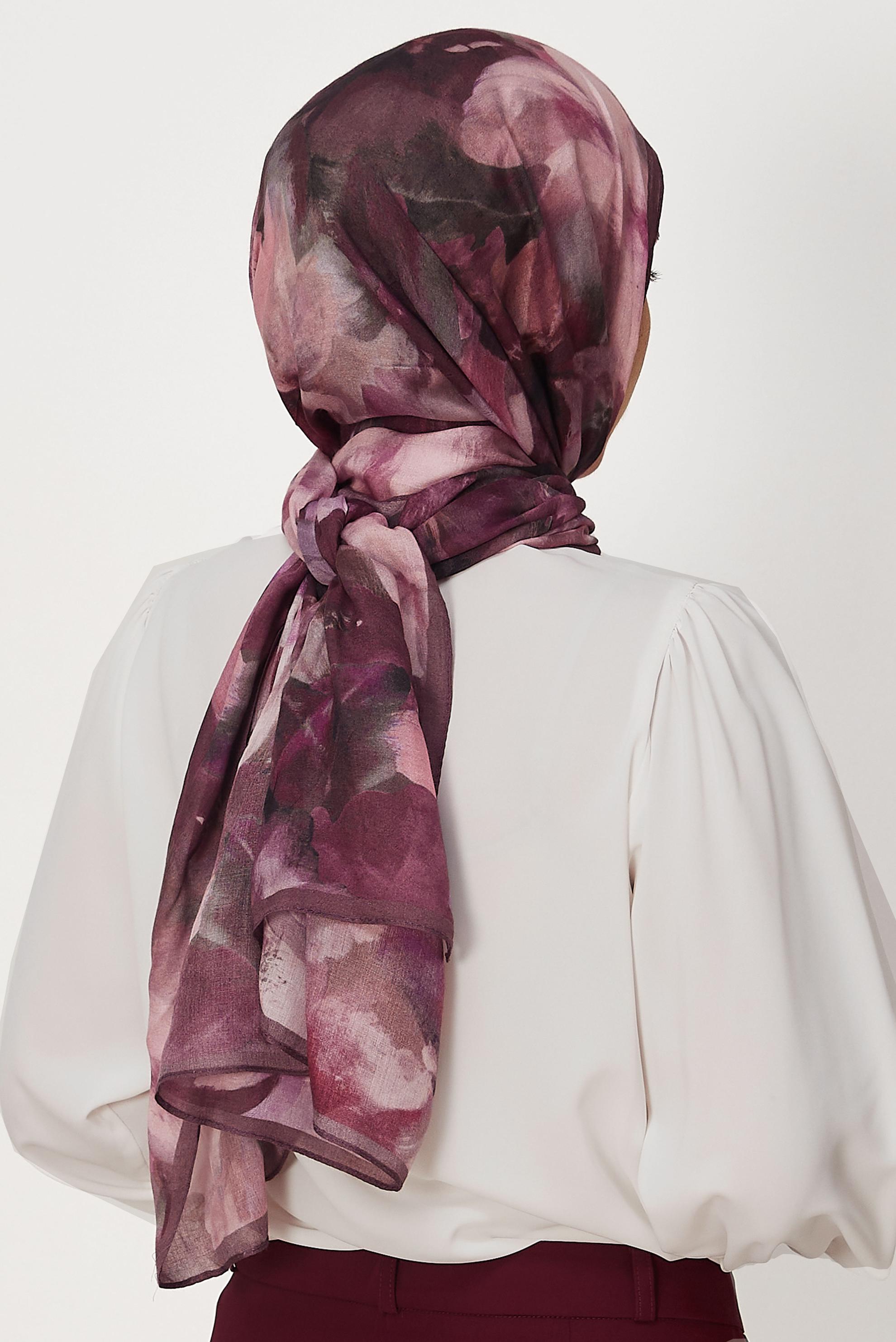 Vêtements hijab ROSE CHÂLE FRAIS À MOTIFS FLORAUX ALVINA 8646