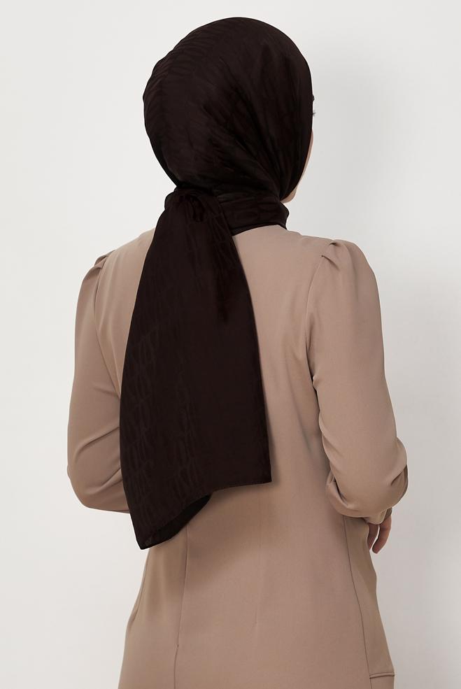 Vêtements hijab BRUN CHÂLE JACQUARD ALVINA 8647 - ALVİNA