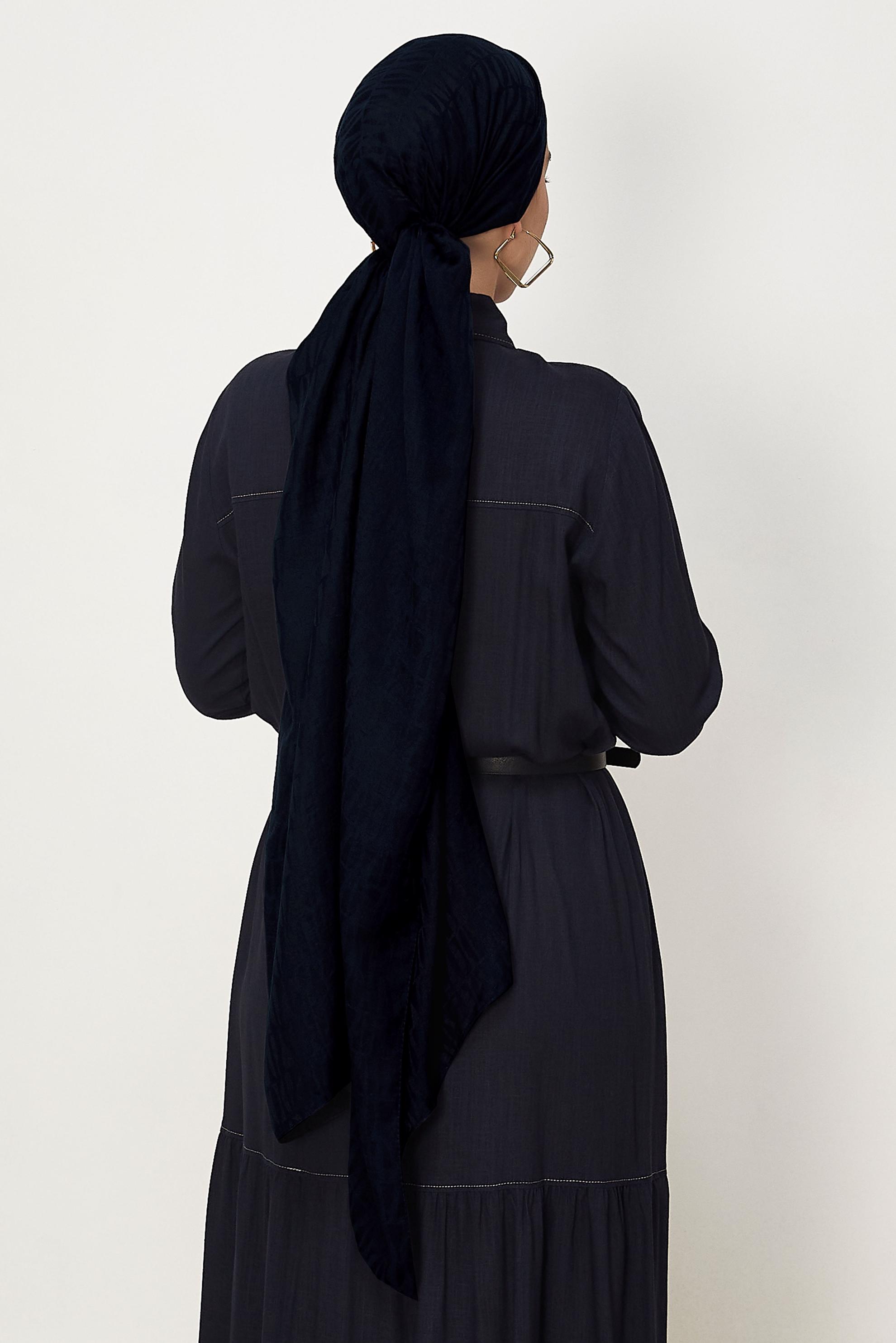 Vêtements hijab BLEU MARINE CHÂLE JACQUARD ALVINA 8647