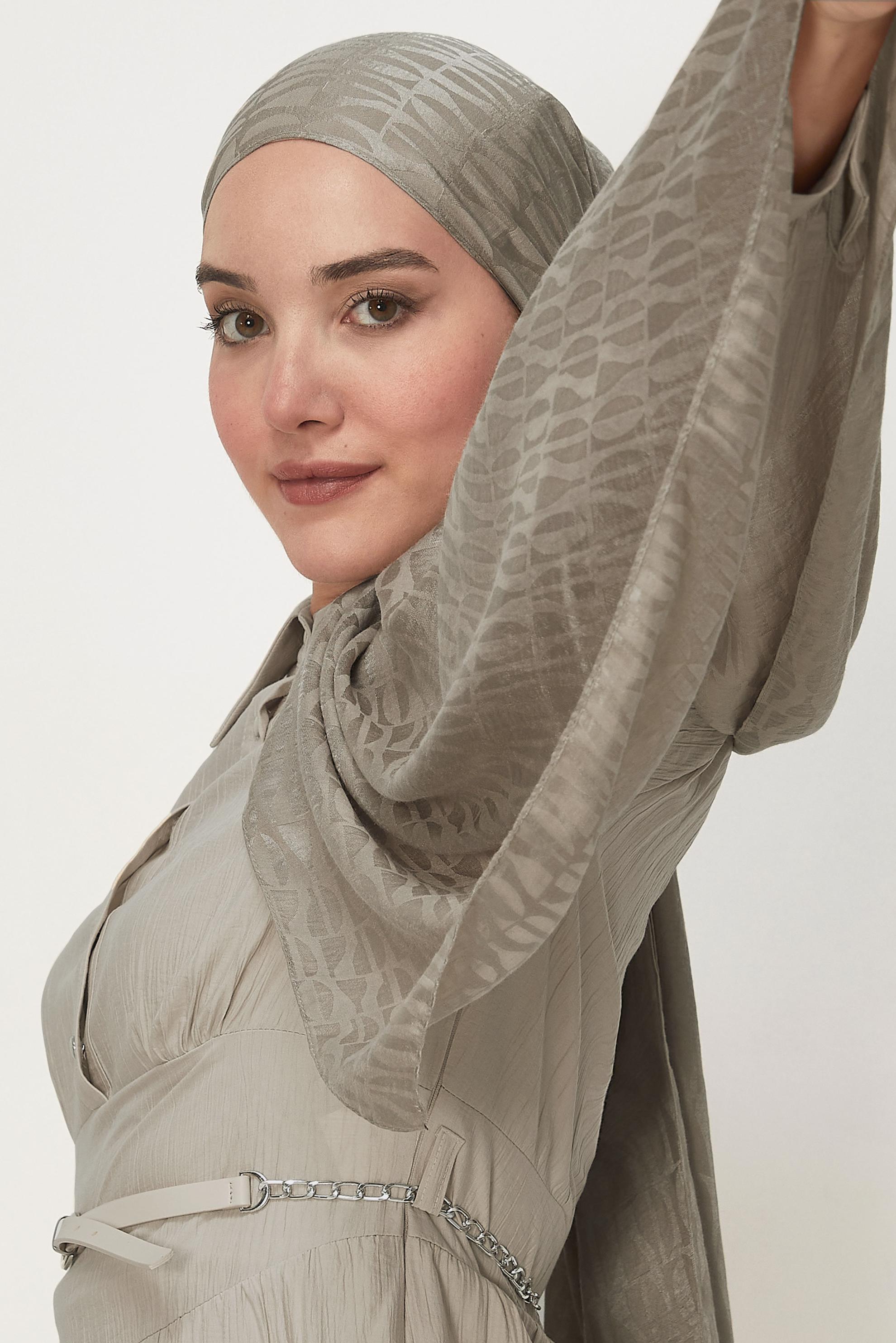 Vêtements hijab BEIGE CHÂLE JACQUARD ALVINA 8647